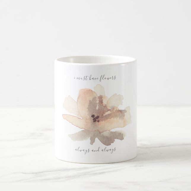 Aquarelle Blush Floral Monet Café Mug (Centre)