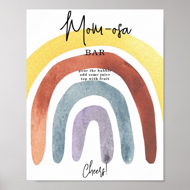 Aquarelle Boho Arc-en-ciel maman bar osa Poster (Devant)
