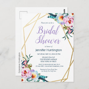 Aquarelle Boho Floral Bridal Show Invitation