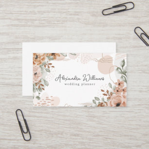 Aquarelle Boho Flowers Élégant Carte de visite