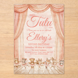 🦊 🐰 🩰 Aquarelle Bois Ballerine Invitations