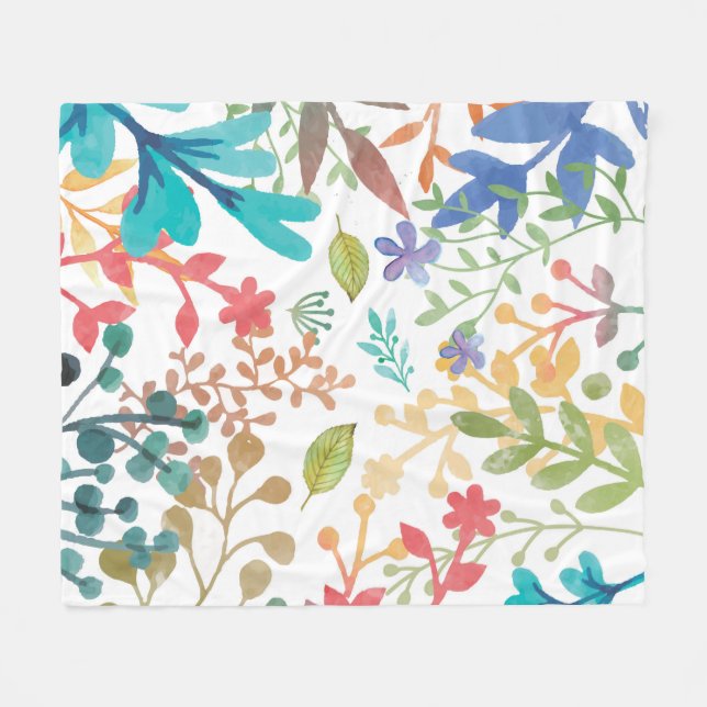 Aquarelle bois d'été Moyenne couverture en polaire (Devant (Horizontal))