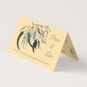 Aquarelle botanique Eucalyptus Peace Love Card