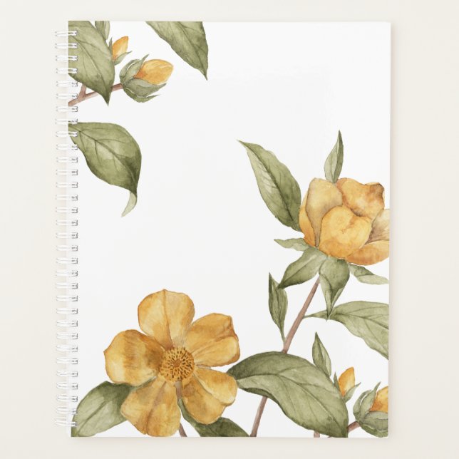 Aquarelle Botanique Floral Planner & Organisateur (Devant)