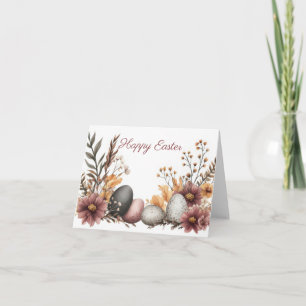 Aquarelle bouillie OEufs de Pâques Floraux Carte d