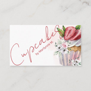 Aquarelle boulangerie Carte de visite Cupcakes