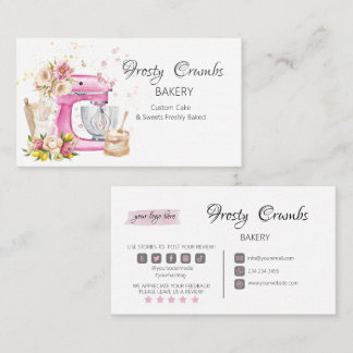 Aquarelle Boulangerie Gâteau + Carte de visite bou