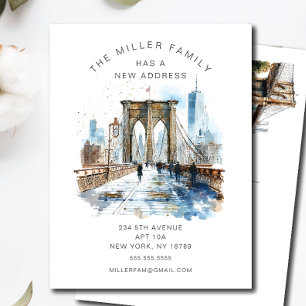 Aquarelle Brooklyn Bridge Moving Faire-part