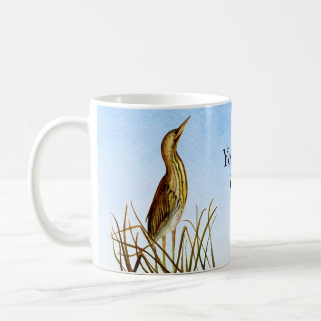 Aquarelle Brown Bittern Bird Peinture de café Mug (Gauche)