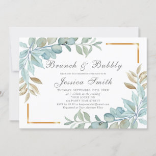 Aquarelle Brunch et Bubbly Invitation