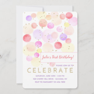 Aquarelle Bubbly Invitation