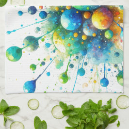 Aquarelle bulle Burst serviette de cuisine