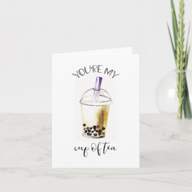 Aquarelle bulle thé Boba My Cup of Tea Letters (Devant)