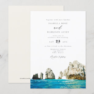 Aquarelle Cabo Mexique Skyline Faire-part de maria