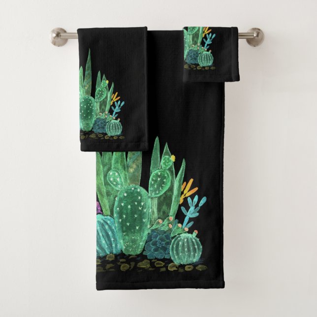 Aquarelle, cactus lancer oreiller (En situation)