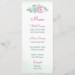 Aquarelle Cactus Menus