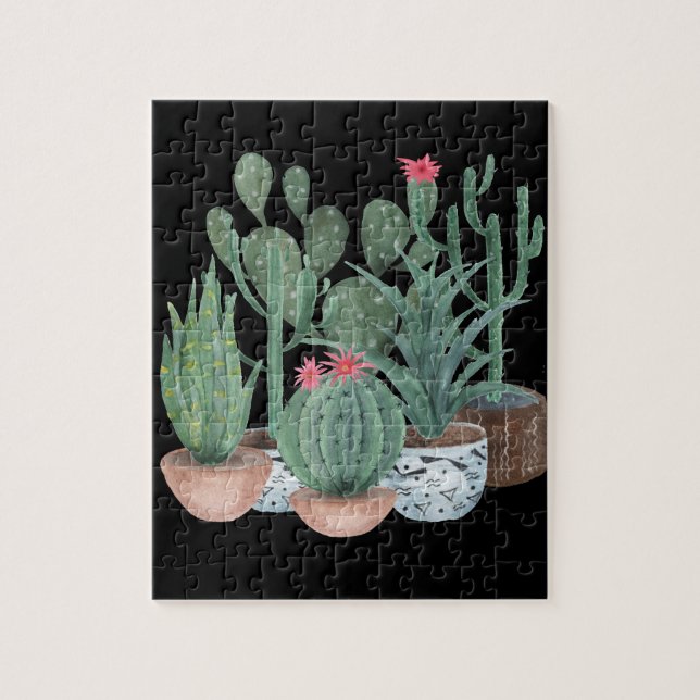 Aquarelle cactus. puzzle (Vertical)
