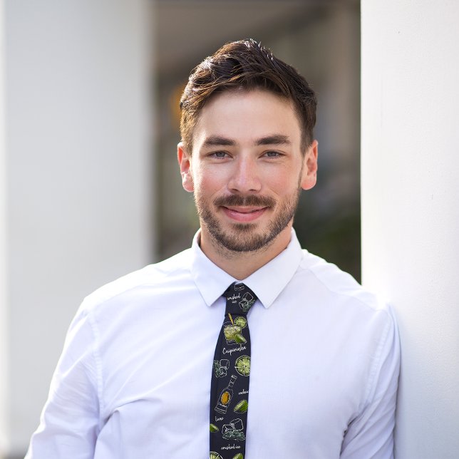 Aquarelle Caipirinha Cocktail Black Cravate cadeau (Créateur téléchargé)