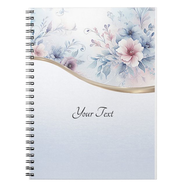 Aquarelle Carnet Floral bleu rose (Devant)