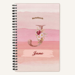 Aquarelle Carnet floral - Initiale J