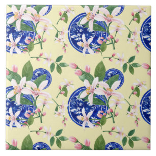 Aquarelle Carreaux de Motif citron italien