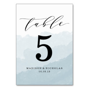 Aquarelle   Carte de numéro de table personnalisée