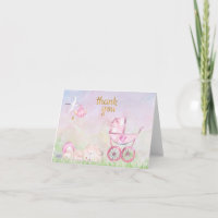 Aquarelle Carte de remerciements bébé pour Baby sh