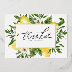 Aquarelle Carte de remerciements cadre de fleurs d