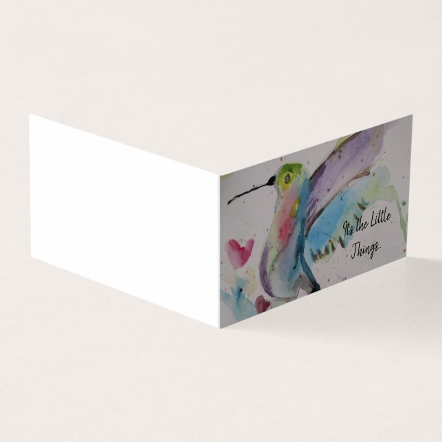 Aquarelle Carte de remerciements colibri (Outside)