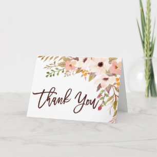 Aquarelle Carte de remerciements de fleurs de Bohê