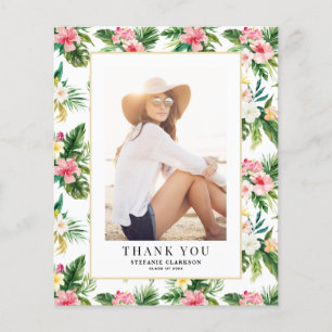 Aquarelle Carte de remerciements de graduation tro