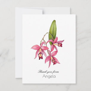 Aquarelle Carte de remerciements pliée orchidée ro