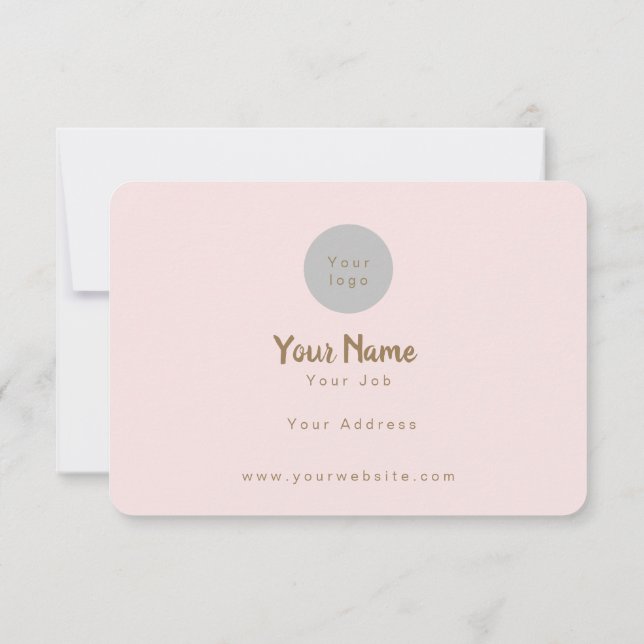 Aquarelle Carte de remerciements rose (Dos)