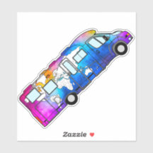 aquarelle carte du monde RV - STICKER