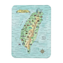 Aquarelle Carte Taïwan Magnet photo