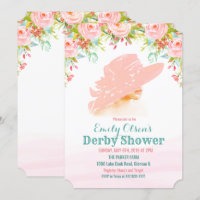 Aquarelle Casquette Floral Derby Douche Invitation