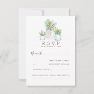 Aquarelle Celadon Mariage Succulent RSVP