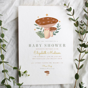 Aquarelle champignons Baby shower Invitation