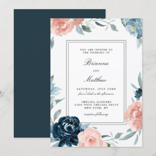 Aquarelle charmée Faire-part de mariage florale
