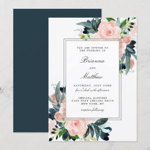 Aquarelle charmée Faire-part de mariage florale