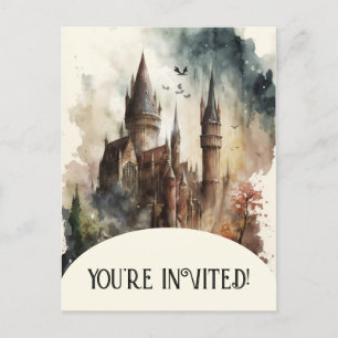 Aquarelle Château Artwork Anniversaire Invitation