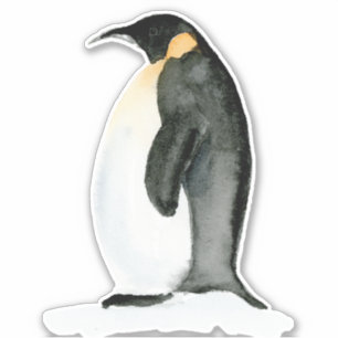 Aquarelle Chubby Penguin - Sticker Coupe Vinyl