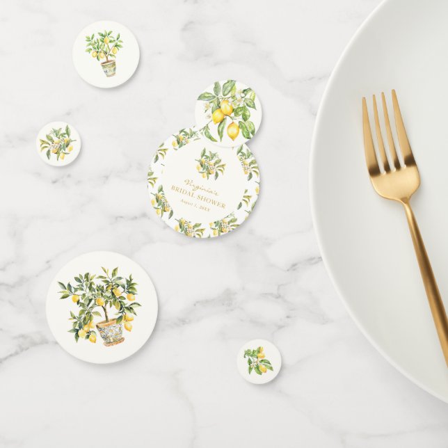 Aquarelle citron floral Confetti (Groupe)