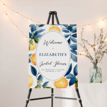 Aquarelle Citron Moderne Orange Mariage Accueil