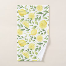 Aquarelle Citrons & Barnwood Serviette à main