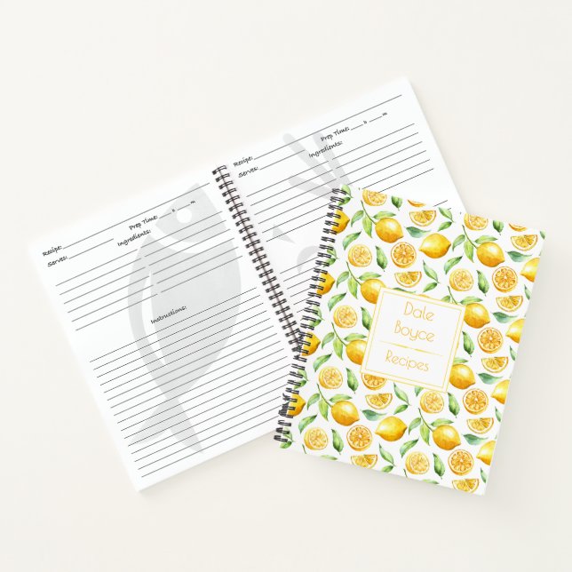 Aquarelle Citrons et Feuille Recette Livre #2 (Intérieur)