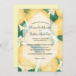 Aquarelle Citrons Vert Mariage Invitations