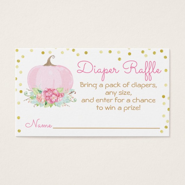 Aquarelle Citrouille rose Baby shower Déchets Raff (Devant)