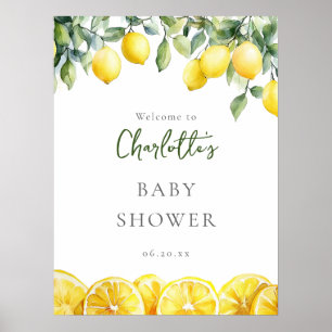 Aquarelle Citrus Baby shower Affiche de bienvenue