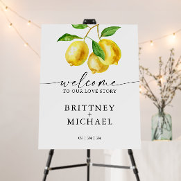 Aquarelle Citrus citron Mariage de bienvenue